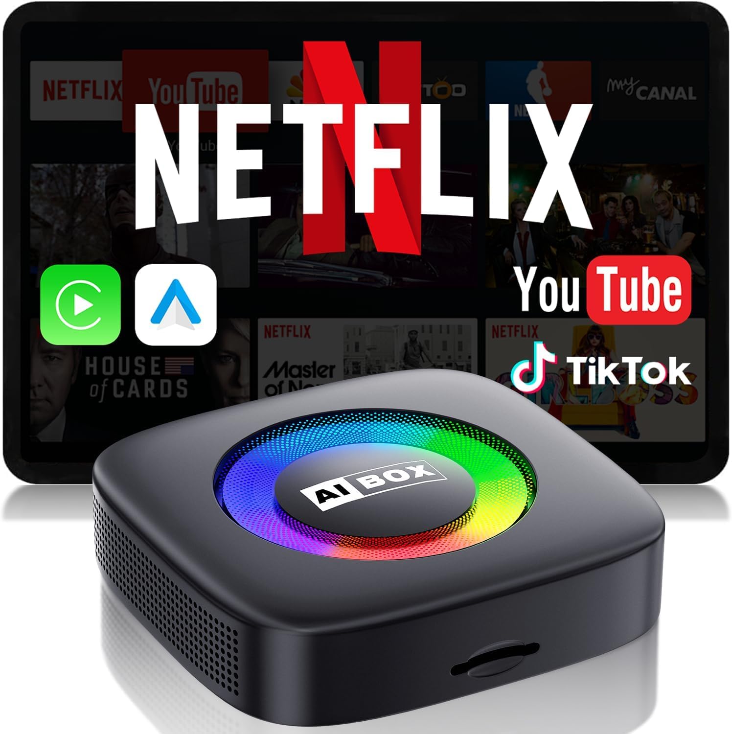 CarPlay AIボックス Netflix TFカード対応 ワイヤレス CarPlay AIボックス、Netflix/YouTube/TFカード対応 ワイヤレスCarPlay